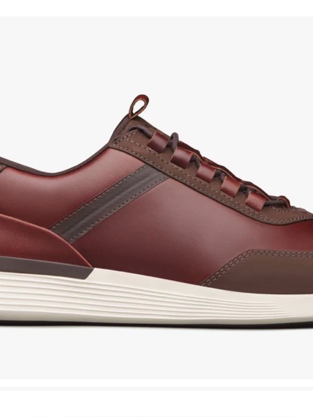 Men's Casual Leather Sneaker - Maple and Cream